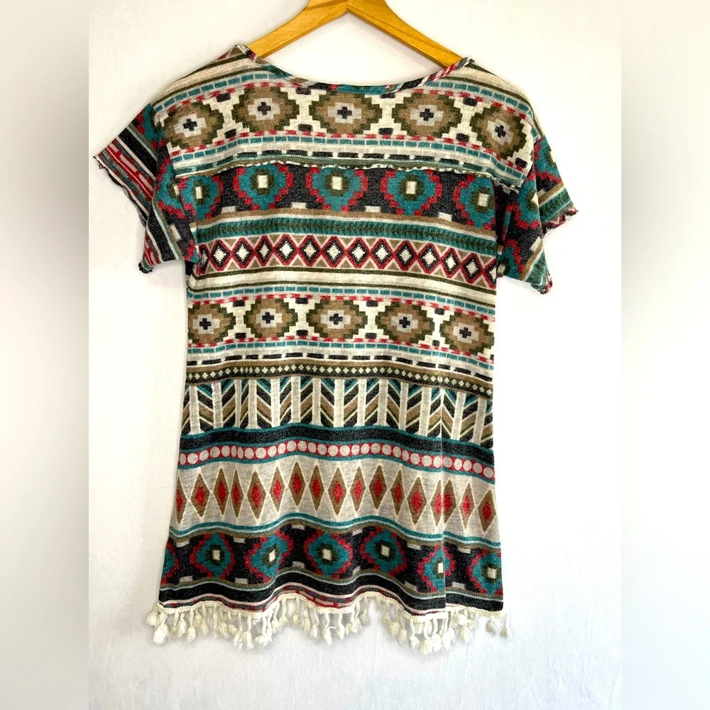 Easel Tribal Aztec Tassel Western Cowgirl Women’s Shirt Size M - Picture 1 of 3